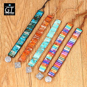 Bracciali Avvolgenti in Pelle Bohémien con Diaspro e Ametista, Braccialetti a Catena Unisex Multicolore, Gioielli Artigianali per Donne e Uomini - Product Image 5