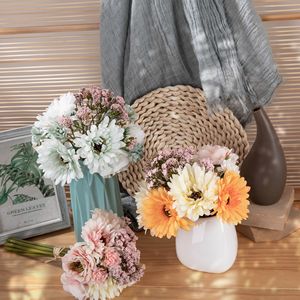 CallaFloral - Ramos de Gerberas Artificiales, Color Naranja Verde, Realistas, para Decoración de Bodas y Hogar - Product Image 1