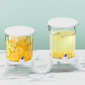 Pichet à eau avec robinet 15L 20L, couvercle en plastique carré ou rond, pour réfrigération de boissons lors de fêtes - Product Image 2