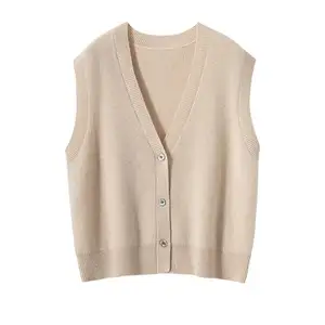 Factory Customize 100% Cashmere Vest Waistcoat Full Needle Rib