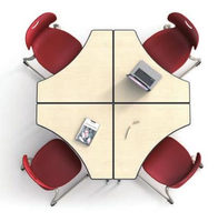 Bureau modulaire en forme de L Table d'activités pour enfants Table d'étude scolaire en bois à hauteur réglable