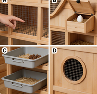 Poulailler en bois massif à double paroi JX, confortable à vivre, de forme élégante, durable et facile à nettoyer