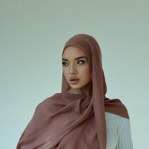 Voiles et châles ethniques personnalisés pour femmes, couleur unie, en rayonne, coton, modal, hijab, voile modal, écharpes - Product Image 4
