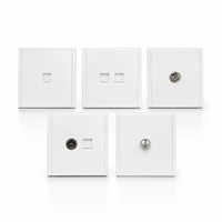 Prise murale TV ultra-fine Cat6, prise simple ou double, sortie de données Ethernet basse tension, panneau PC ignifuge