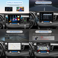 Autoradio Podofo 10,1'' Single Din MP5, écran tactile IPS rotatif avec Carplay & Android Auto, commandes au volant, microphone inclus.