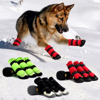 Chaussures chaudes pour chien, semelles antidérapantes, bottes imperméables pour animaux de compagnie, bottes réfléchissantes à double sangle pour chiots, bottes d'extérieur pour chiens de taille moyenne et grande