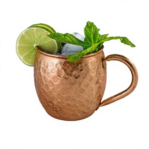 Nueva llegada de fábrica: Taza martillada de cobre puro Moscow Mule de 450ml y 550ml para viajes, vino, cerveza, bebidas, martini, bar y fiestas. - Product Image 1