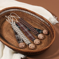 Chaîne pour bébé nouveau-né Muslinlife avec impression en mousseline, attaches-sucettes en coton tissé à la main avec anneau de dentition en bois de hêtre