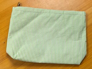 Custom Embroidered Cosmetic Bag Striped <b>Makeup</b> Pouch Name Initial toiletry <b>Case</b> Travel Organizer - Product Image 3