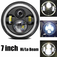 Phare LED H4 pour moto et véhicule tout-terrain, 12V, 7 pouces, 6000K, 6500 Lumens, universel, pour modification d'éclairage automobile