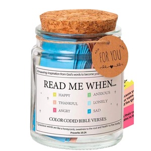 Lisez-moi quand de nouveaux versets bibliques dans un bocal Prière de dévotion Cadeaux chrétiens pour Noël Versets bibliques dans un bocal en verre - Product Image 5