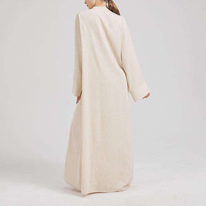 Atacado Personalizado High-end Serviço Personalizado 2024 Últimas Alta Qualidade Pure Linen Ladies Casual Vestido Longo - Product Image 4