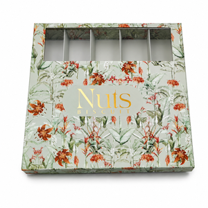 Caja de Regalo Personalizada para Ramadán y Eid, Empaque Rígido de Lujo <span class=keywords><strong>con</strong></span> Ventana para Dátiles, Nueces y <span class=keywords><strong>Galletas</strong></span>, <span class=keywords><strong>con</strong></span> Inserto y Logotipo en Lámina Dorada - Product Image 1
