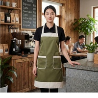Tablier unisexe personnalisé avec logo imprimé, vente en gros, avec 2 poches spacieuses, lavable, pour cuisine, artisanat, barbecue, dessin