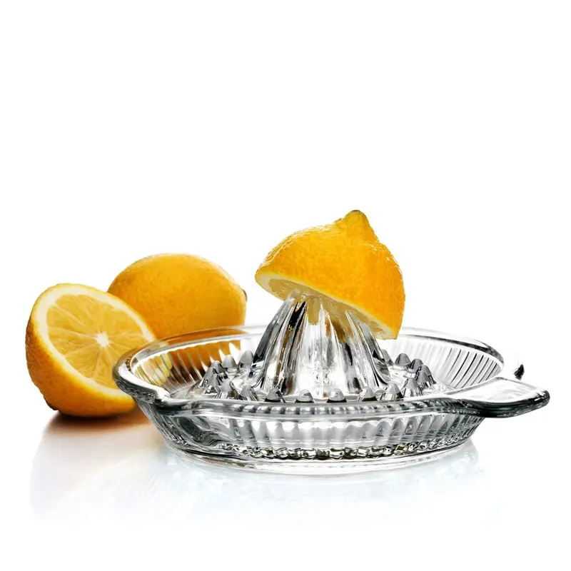 손잡이를 가진 유리제 밀감속 Juicer 리머 유리제 압착기 및 Juicing 오렌지, 레몬을 위한 주둥이 압박을 따르십시오