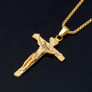 Collar de Acero Inoxidable con Colgante de Cruz Cristiana de Titanio, Joyería para Hombre y Mujer, Adorno de Moda - Product Image 4