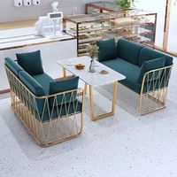 Canapé double pour café, table murale transparente et combinaison chaise, canapé de loisirs simple pour salon de thé et desserts