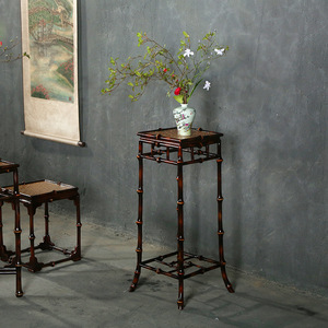 Chinese Style Bamboo Incense Stand Flower Pot Rack Storage Shelf Antique Design Living Room Balcony Decorative Furniture - Product Image 3