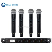 Récepteur numérique sans fil professionnel ULXD4Q Beta58 S58 Lavalier 4 canaux avec ULXD1 True Diversity pour les performances sur scène