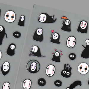 Qianya nouveaux autocollants <span class=keywords><strong>pour</strong></span> ongles de dessin animé sans visage en relief 5D-3D mobile auto-adhésif Anime <span class=keywords><strong>Nail</strong></span> <span class=keywords><strong>Art</strong></span>, breloques inspirées du Studio Ghibli - Product Image 3