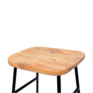 Taburete alto de madera maciza Vintage nórdico, cómodo MARCO DE Metal Simple moderno, restaurante, comedor, sala de estar, silla de Bar al aire libre - Product Image 4