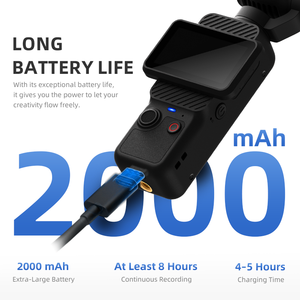 Videocamera d'azione portatile con schermo rotante da 2,0 pollici DJ02, capacità di scatto di 1 milione di pixel per foto e video, batteria da 2000 mAh - Product Image 6