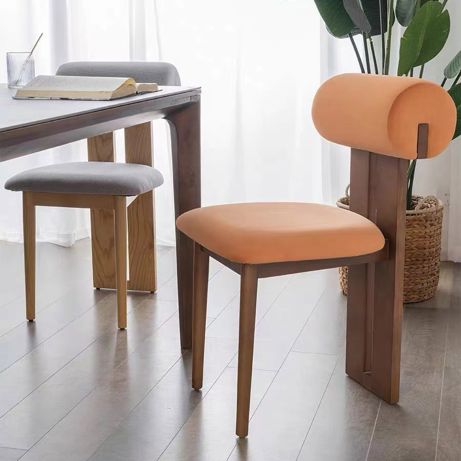 Restaurant chair Nordic simple velvet restaurant home furniture modern wood frame dining room chairs