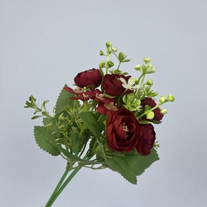 Vente en gros <span class=keywords><strong>Blueway</strong></span> F2909 – Nouvelle combinaison de bourgeons de thé artificiels en soie, faits main, réalistes et durables, pour les fêtes de fin d'année et Noël - Product Image 3