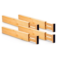 Diviseurs de tiroirs extensibles classiques en bambou, organisateur multifonctionnel, finition laquée naturelle/blanche/noire pour la cuisine
