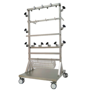 Carrello Portaoggetti Portatile JQ-051A1 per Accessori Chirurgici, in Acciaio Inox 304 con Ruote e Cestello per Ospedali - Product Image 1