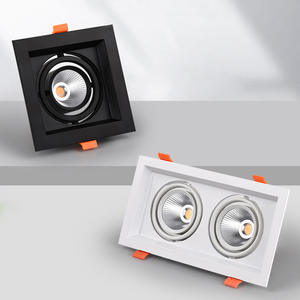 <span class=keywords><strong>Spot</strong></span> encastré LED <span class=keywords><strong>double</strong></span> tête réglable RTS 2x7W avec grille - Product Image 1