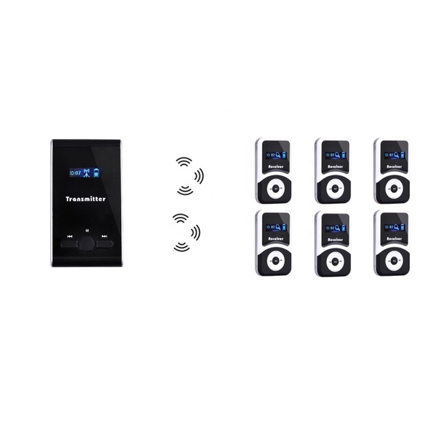 For Tour Museum Conference Visit Microphone 60 Receivers 4 Transmitters Walkie Talkie Wireless Whisper Audio Tour Guide System