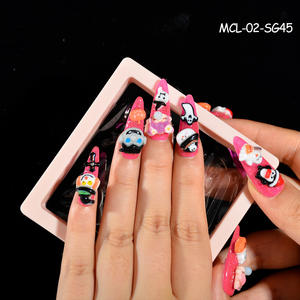 Venta al por mayor hecho a mano nuevo estilo resina joyería 3D <span class=keywords><strong>Antic</strong></span> Kawaii negro blanco cráneo prensa en las uñas postizas para uñas de Halloween - Product Image 5