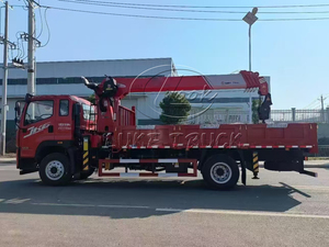 FAW <b>Flatbed</b> Lorry Fitted Hydraulic Loading Crane 10Ton Self Lifting Haulage <b>Truck</b> For Engineering Equipment Transfer - Product Image 2