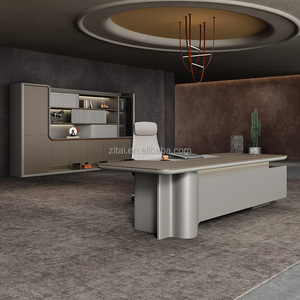 Bureau <span class=keywords><strong>de</strong></span> direction haut <span class=keywords><strong>de</strong></span> gamme OEM/ODM direct usine, <span class=keywords><strong>avec</strong></span> plateau spacieux et rangements, esthétique orientale, en bois moderne, montage facile - Product Image 2