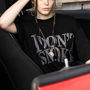 T-shirt en strass personnalisé, nouvelle arrivée, streetwear, faible MOQ, unisexe - Product Image 3