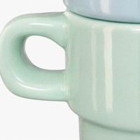 Lot de tasses à café en céramique empilables pastel, gain de place, pour cuisine, café, hôtel, restaurant, cadeau