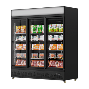 One-stop Custom Food Storage Three Doors Display Cooler Fridge Commercial Freezer <b>Refrigerator</b> HR-1400LDM Display Freezers and R - Product Image 3