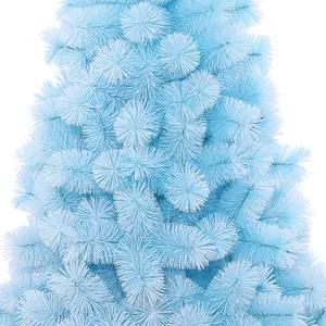 Hot Sale Blue Pine Nadel Flock ing gebundenen Baum Serie 8 "Verzweigung Blätter Großhandel Weihnachts bäume