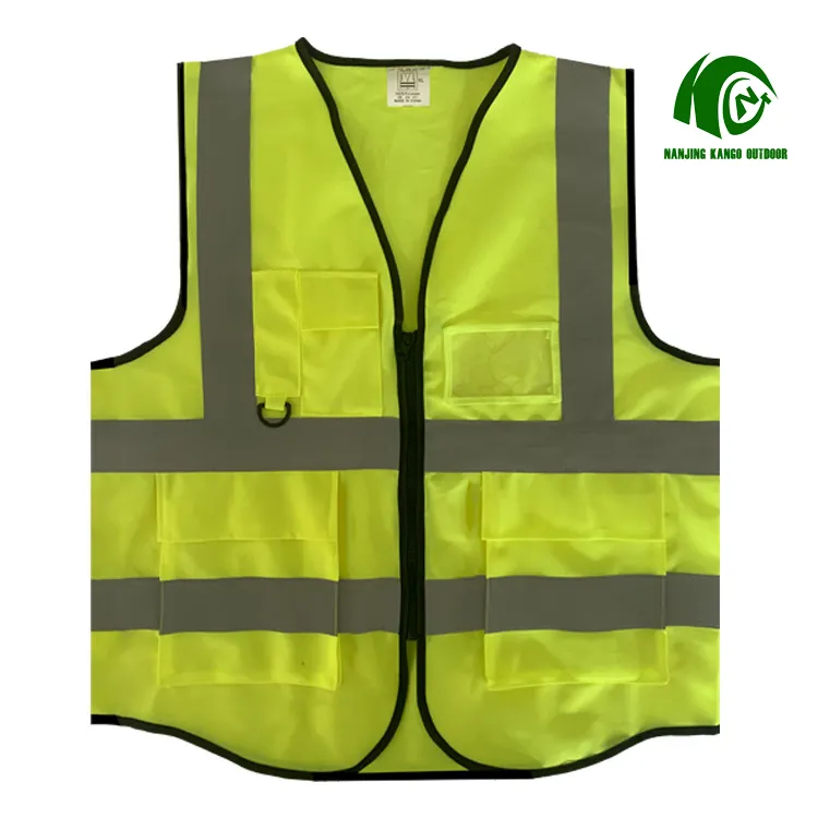 Yüksek kaliteli Hi Vis yansıtıcı ceket yansıtıcı güvenlik yelek özel Logo ile güvenlik yelek kemeri dışında çalışan güvenlik