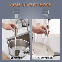 Robinet de cuisine monocommande moderne en laiton brossé noir, avec douchette extractible rotative à lumière LED, cartouche céramique, eau chaude/froide