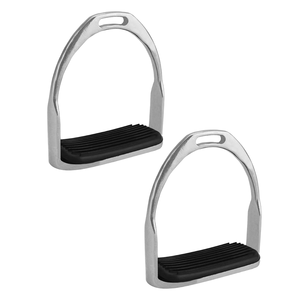 Estribo Ekay Iron Horse con Acabado Niquelado, Almohadilla de Goma Negra 160x145x75mm, Equipo Ecuestre, Producto para Montar a Caballo ST2112 - Product Image 1