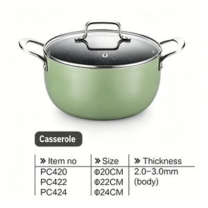 Ensemble de casseroles et poêles de cuisine de luxe de haute qualité, <span class=keywords><strong>en</strong></span> aluminium épais, avec revêtement antiadhésif <span class=keywords><strong>Tefal</strong></span>, pour cuisson à induction, wok vert - Product Image 4