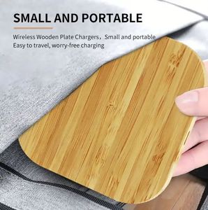 Fast Charging 10w Bamboo Wood Wireless Charger Portable Dual <b>Usb</b> Charger Pad for Phones - Product Image 3