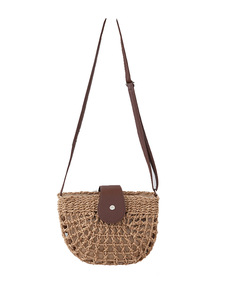 Semicircle Straw Handbags Ladies Shoulder Bags <b>Small</b> <b>Purses</b> Classic Summer Handbags for Women RTS Bulk Mixed Order - Product Image 2