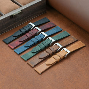 Cinturino <span class=keywords><strong>Vintage</strong></span> in pelle abbronzata a olio per uomo e <span class=keywords><strong>donna</strong></span> 20mm 22mm cinturino in pelle per Tissot per cinturino di ricambio Seiko - Product Image 1