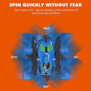 Coche de Acrobacias RC <span class=keywords><strong>Twister</strong></span> con Luz, Control Remoto de 2.4Ghz y 4 Canales, Coche de Acrobacias de Doble Cara con Tracción en las 4 Ruedas, Juguete Giratorio de 360 Grados para Niños - Product Image 5