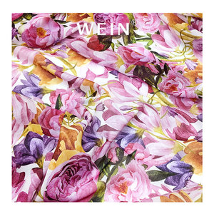 WI-R4 Hochwertiger Anpassbarer Muster-Digitaldruck-Stoff Organza-Stoff Bunter Ölgemälde-Stil für Damenkleider - Product Image 4