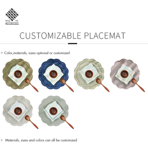 مناديل طاولة مطرزة مخصصة من البوليستر، مفارش طاولة مزخرفة، حاملات أكواب ومفارش - Product Image 3