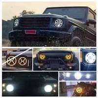 Phare avant rond haute puissance à LED pour motos tout-terrain, 12 volts, 7 pouces, pour Jeep Wrangler Jk Truck